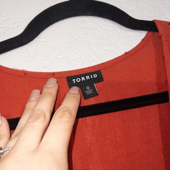 Torrid Acas Red Swiss Dot Linen Dress Size 0 / Large - Picture 10 of 11